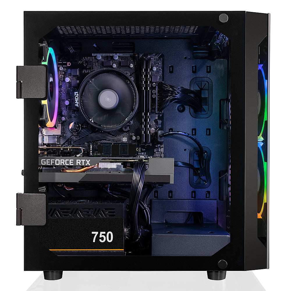 CLX - SET Gaming Desktop - AMD Ryzen 7 5700X - 16GB DDR4 3600 Memory - GeForce RTX 4060 Ti - 1TB NVMe M.2 SSD + 2TB HDD - Black_1