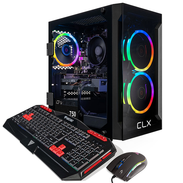 CLX - SET Gaming Desktop - AMD Ryzen 7 5700X - 16GB DDR4 3600 Memory - GeForce RTX 4060 Ti - 1TB NVMe M.2 SSD + 2TB HDD - Black_5
