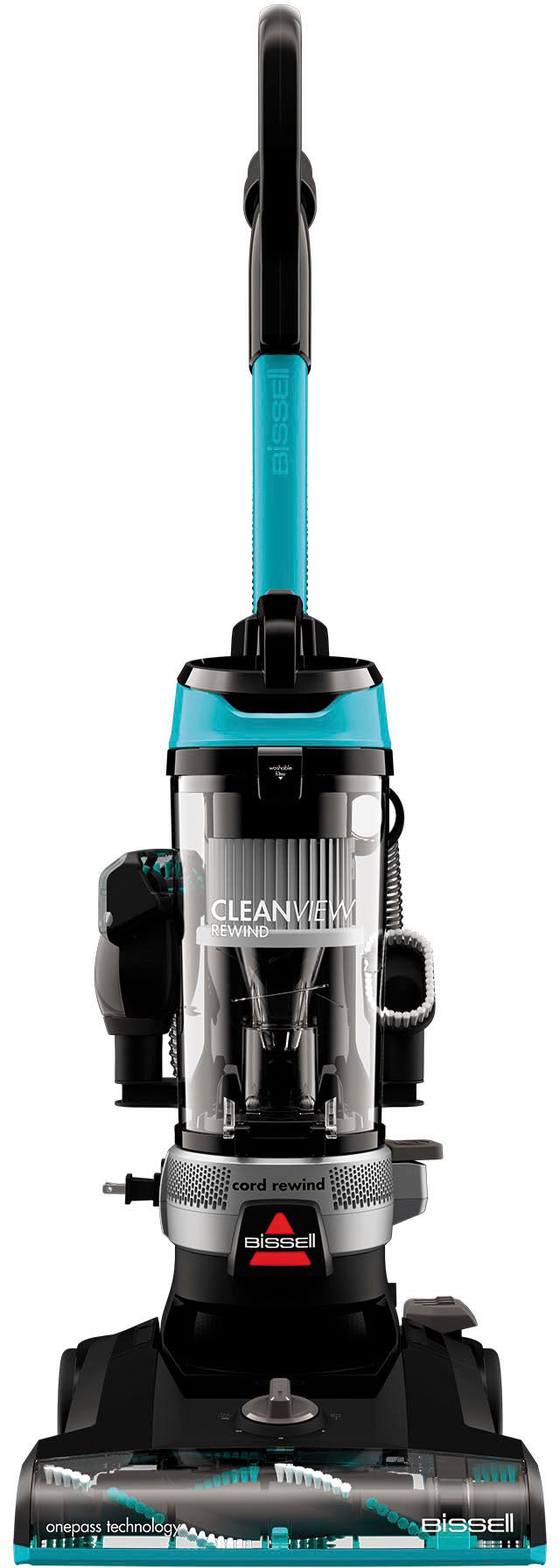 BISSELL - CleanView Rewind Upright Vacuum Cleaner - Black with Electric Blue accents_0