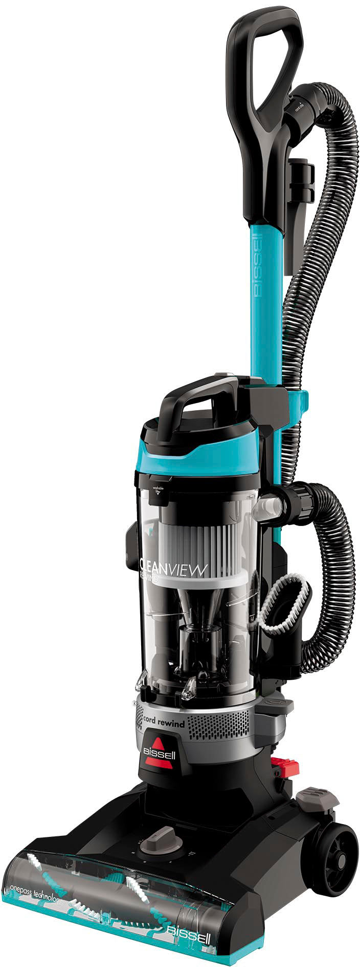 BISSELL - CleanView Rewind Upright Vacuum Cleaner - Black with Electric Blue accents_2