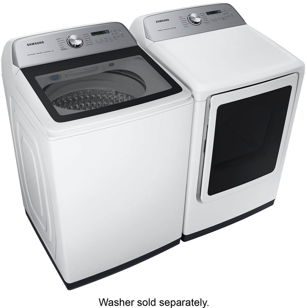 Samsung - 7.4 cu. ft. Smart Electric Dryer with Steam Sanitize+ - White_1