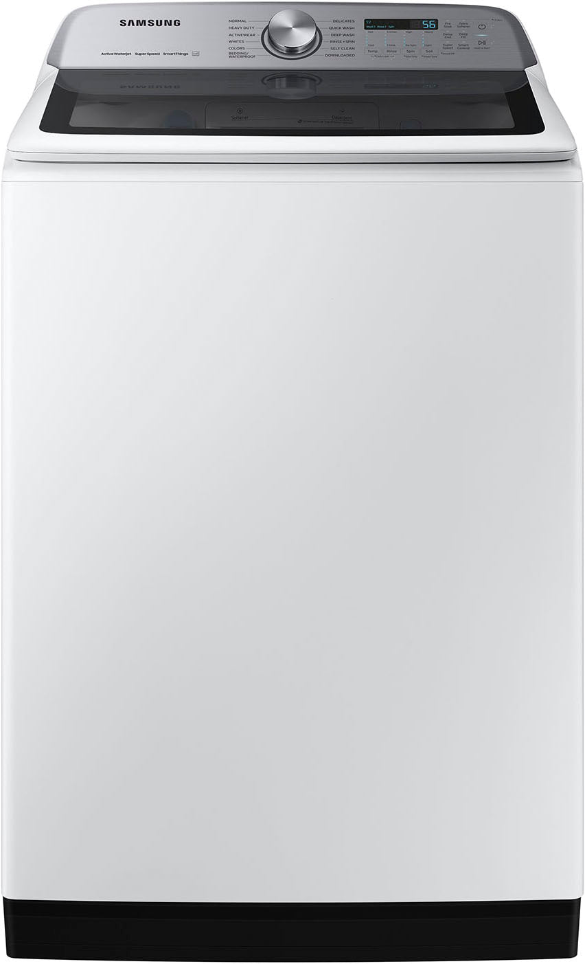 Samsung - 5.5 cu. ft. High-Efficiency Smart Top Load Washer with Super Speed Wash - White_0