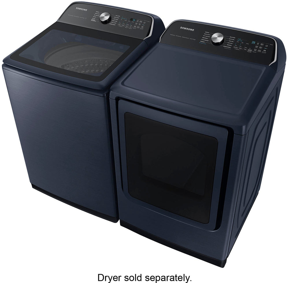 Samsung - 5.4 cu. ft. Smart Top Load Washer with Pet Care Solution and Super Speed Wash - Brushed Navy_1