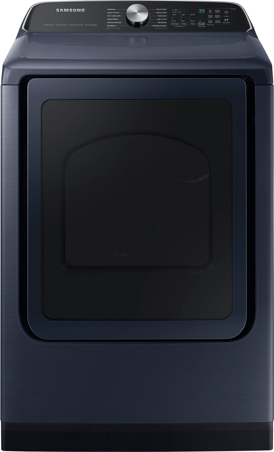 Samsung - 7.4 cu. ft. Smart Electric Dryer with Steam Sanitize+ and Pet Care Dry - Brushed Navy_0