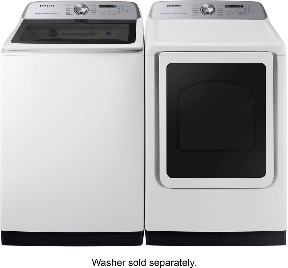 Samsung - 7.4 cu. ft. Smart Electric Dryer with Steam Sanitize+ and Pet Care Dry - White_1