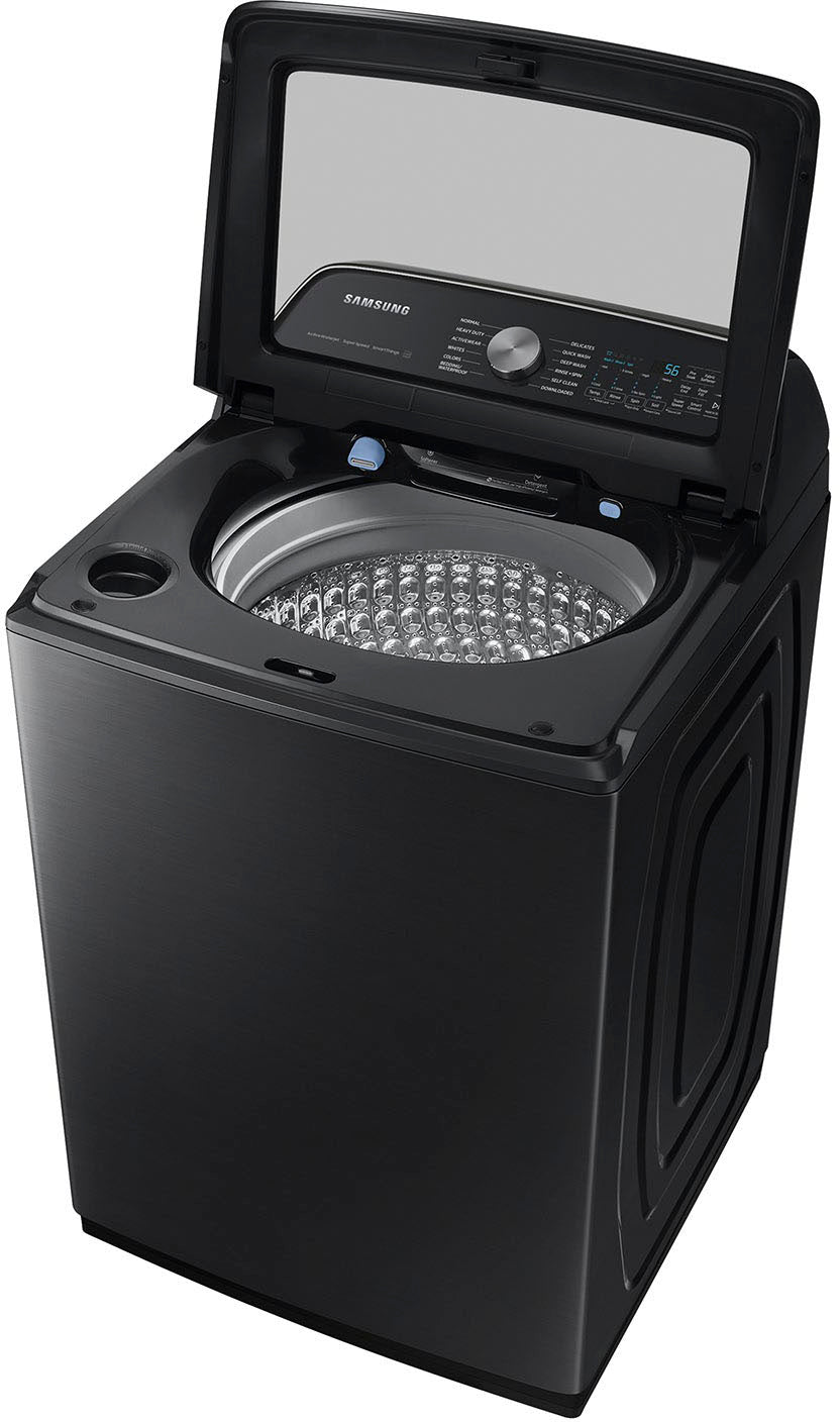Samsung - 5.4 cu. ft. High-Efficiency Smart Top Load Washer with ActiveWave Agitator and Super Speed Wash - Brushed Black_9