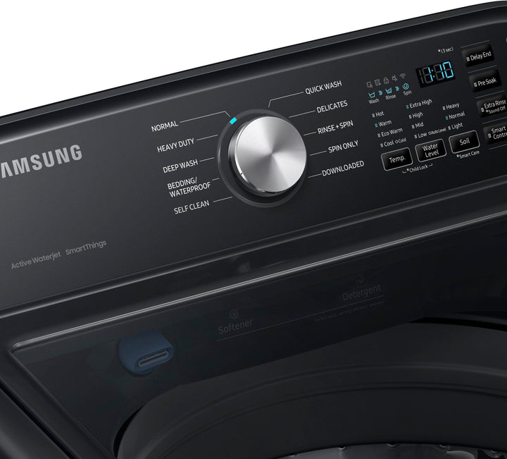 Samsung - 4.6 cu. ft. High-Efficiency Smart Top Load Washer with ActiveWave Agitator and Active WaterJet - Black_2