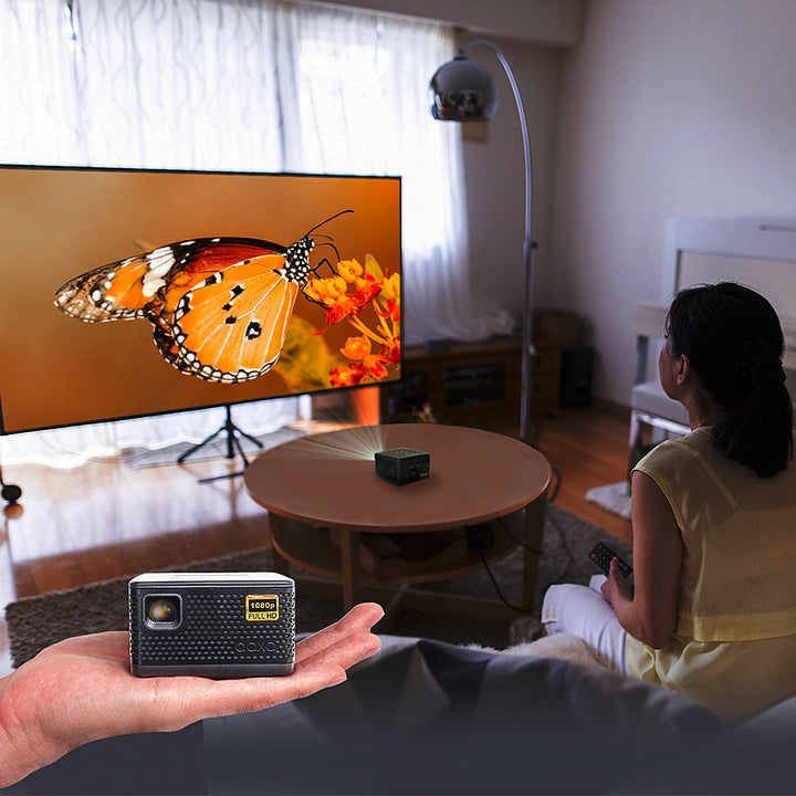 AAXA - P7+ Native 1080p Smart Mini DLP Projector, 2.5 Hour Battery, Android 10.0, WiFi, BT, Wireless Mirroring, Streaming Apps - Gray_3