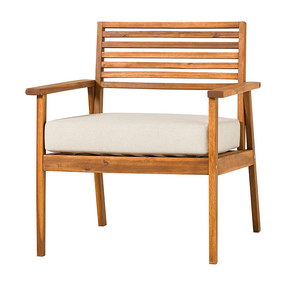 Walker Edison - Modern Acacia Outdoor Lounge Chair - Brown_1