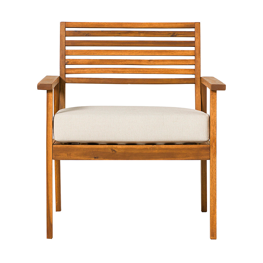 Walker Edison - Modern Acacia Outdoor Lounge Chair - Brown_0