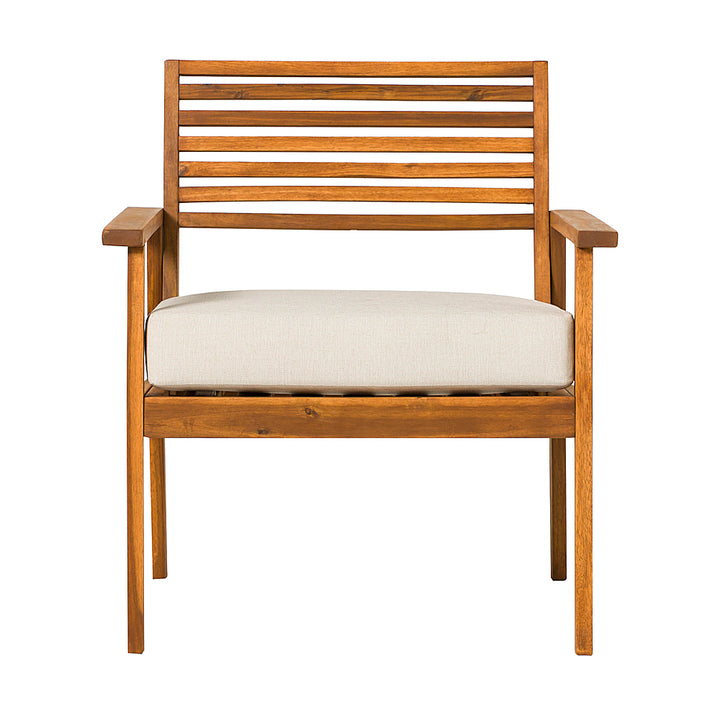 Walker Edison - Modern Acacia Outdoor Lounge Chair - Brown_0