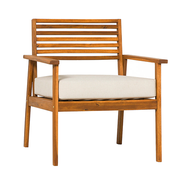 Walker Edison - Modern Acacia Outdoor Lounge Chair - Brown_2