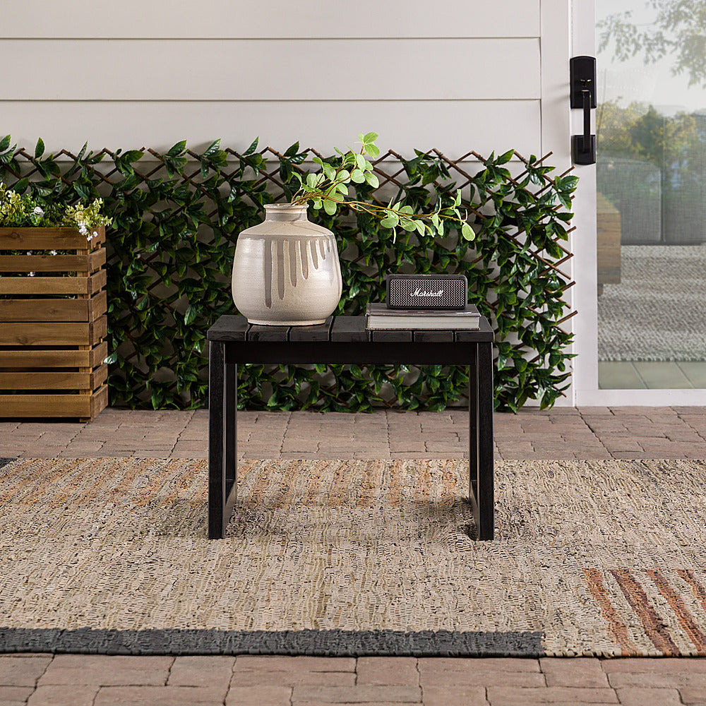 Walker Edison - Modern Solid Wood Outdoor Side Table - Black Wash_4