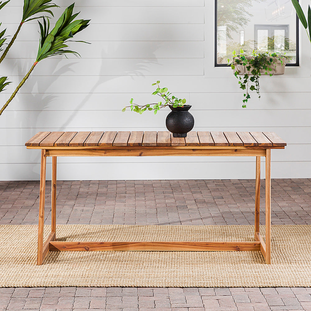 Walker Edison - Modern Solid Wood Outdoor Dining Table - Natural_8