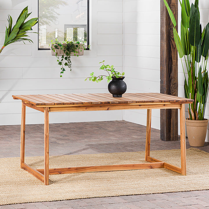 Walker Edison - Modern Solid Wood Outdoor Dining Table - Natural_9