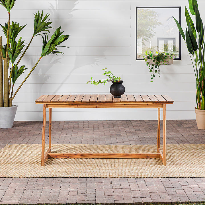 Walker Edison - Modern Solid Wood Outdoor Dining Table - Natural_4