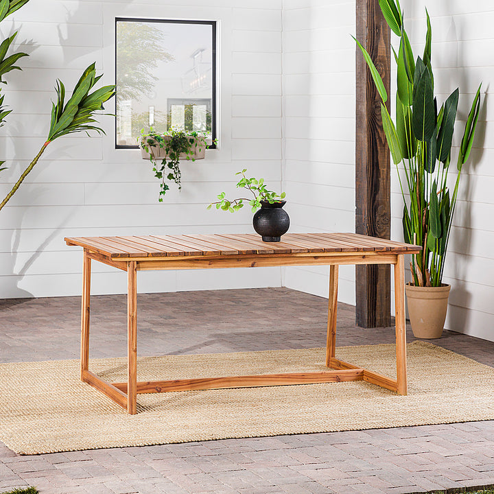 Walker Edison - Modern Solid Wood Outdoor Dining Table - Natural_5