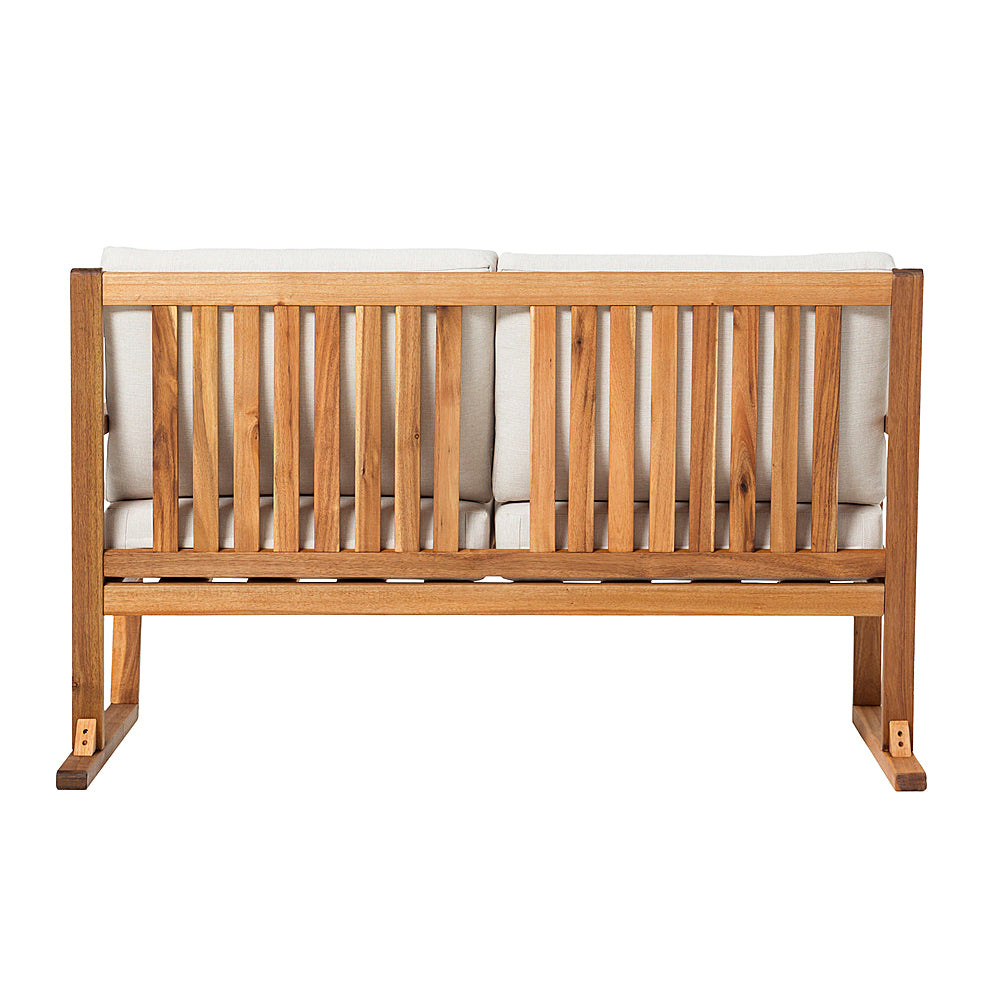 Walker Edison - Modern Solid Wood Slatted Outdoor Loveseat - Natural_6