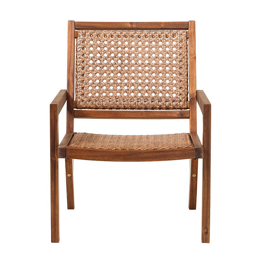 Walker Edison - Boho Solid Wood Outdoor Accent Chair - Dark Brown_0