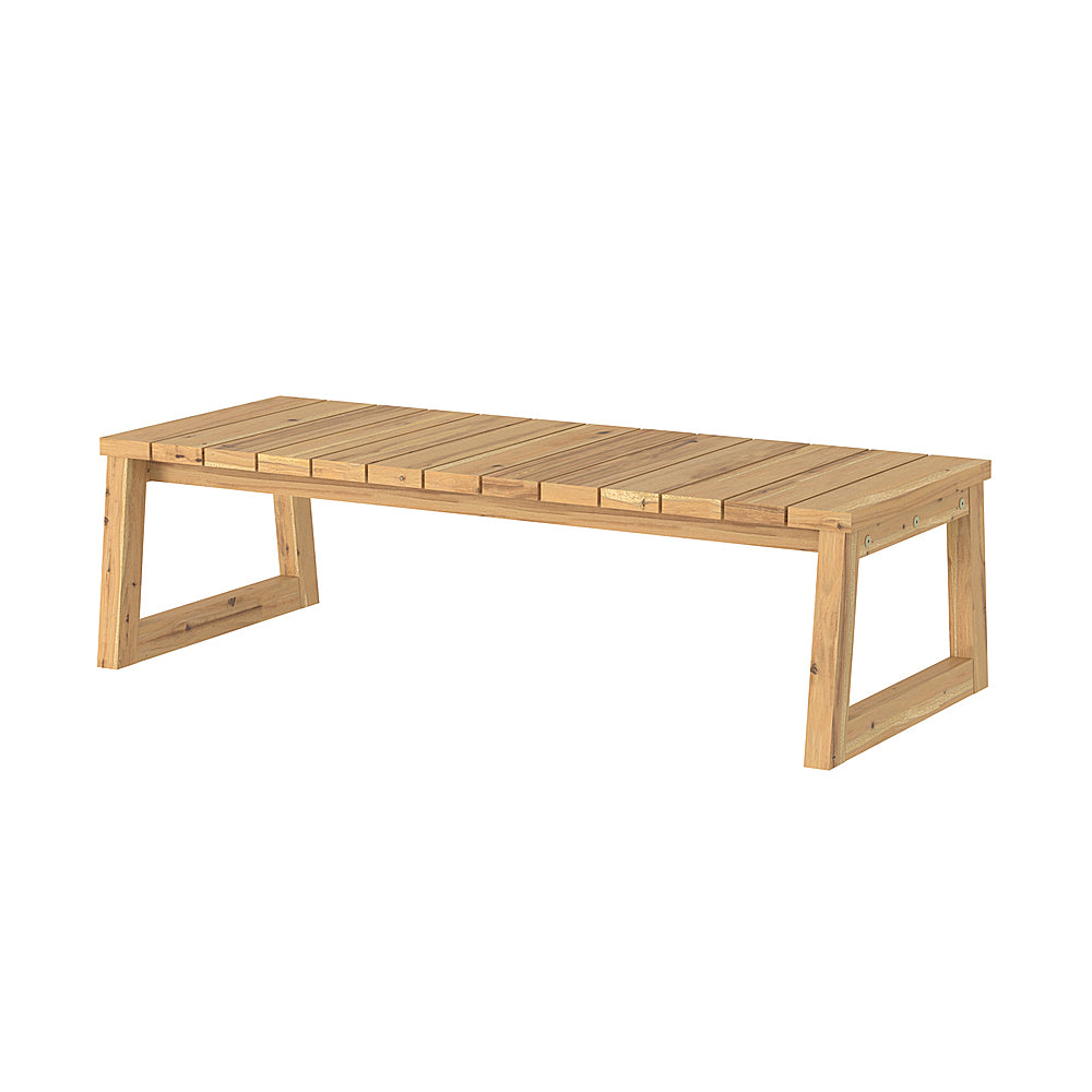Walker Edison - Modern Solid Wood Outdoor Coffee Table - Natural_1