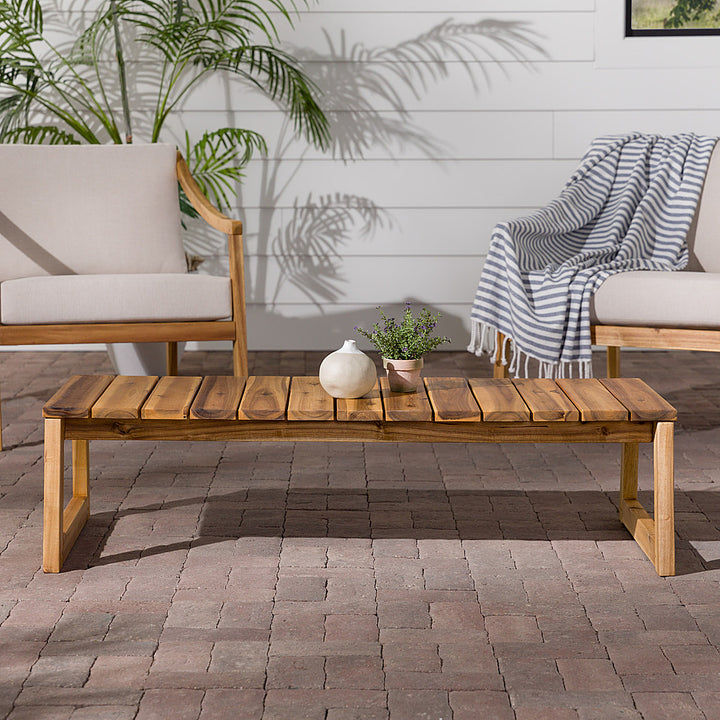 Walker Edison - Modern Solid Wood Outdoor Coffee Table - Natural_12