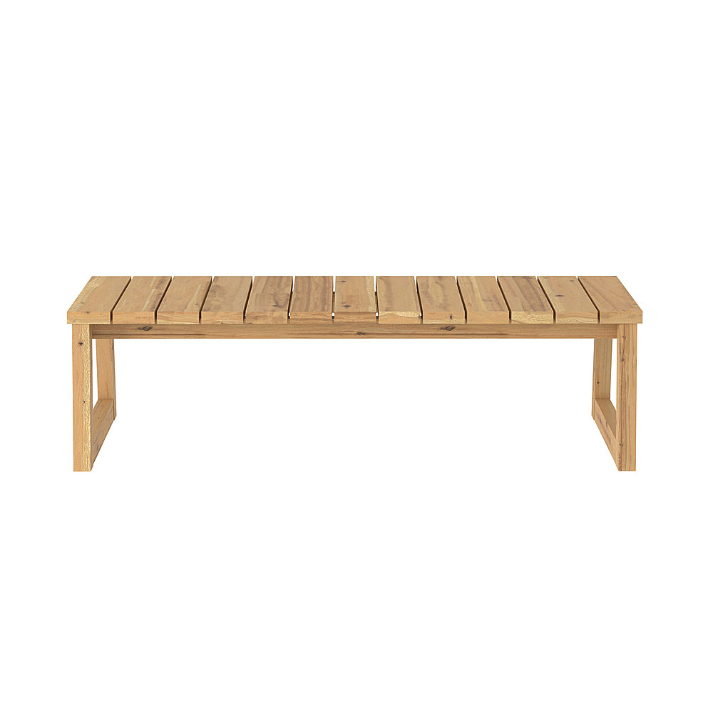 Walker Edison - Modern Solid Wood Outdoor Coffee Table - Natural_4
