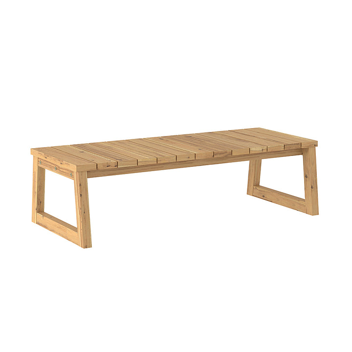 Walker Edison - Modern Solid Wood Outdoor Coffee Table - Natural_2