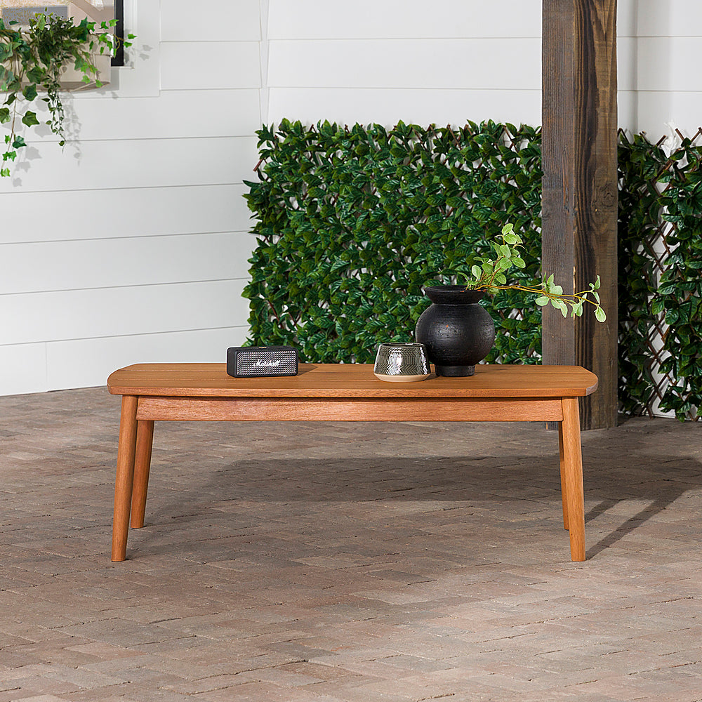 Walker Edison - Modern Solid Wood Spindle-Style Outdoor Coffee Table - Brown_8