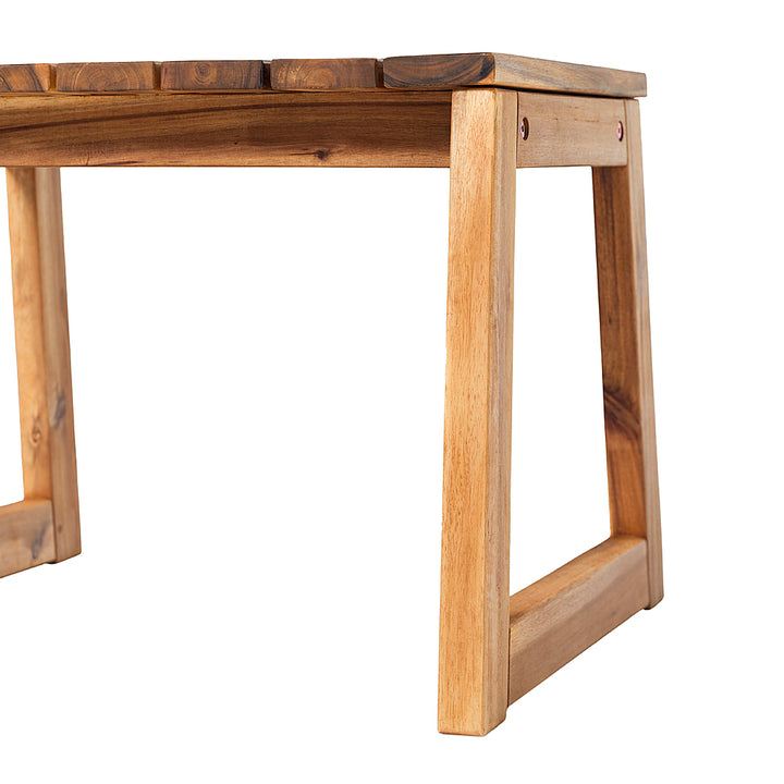 Walker Edison - Modern Solid Wood Outdoor Side Table - Natural_7