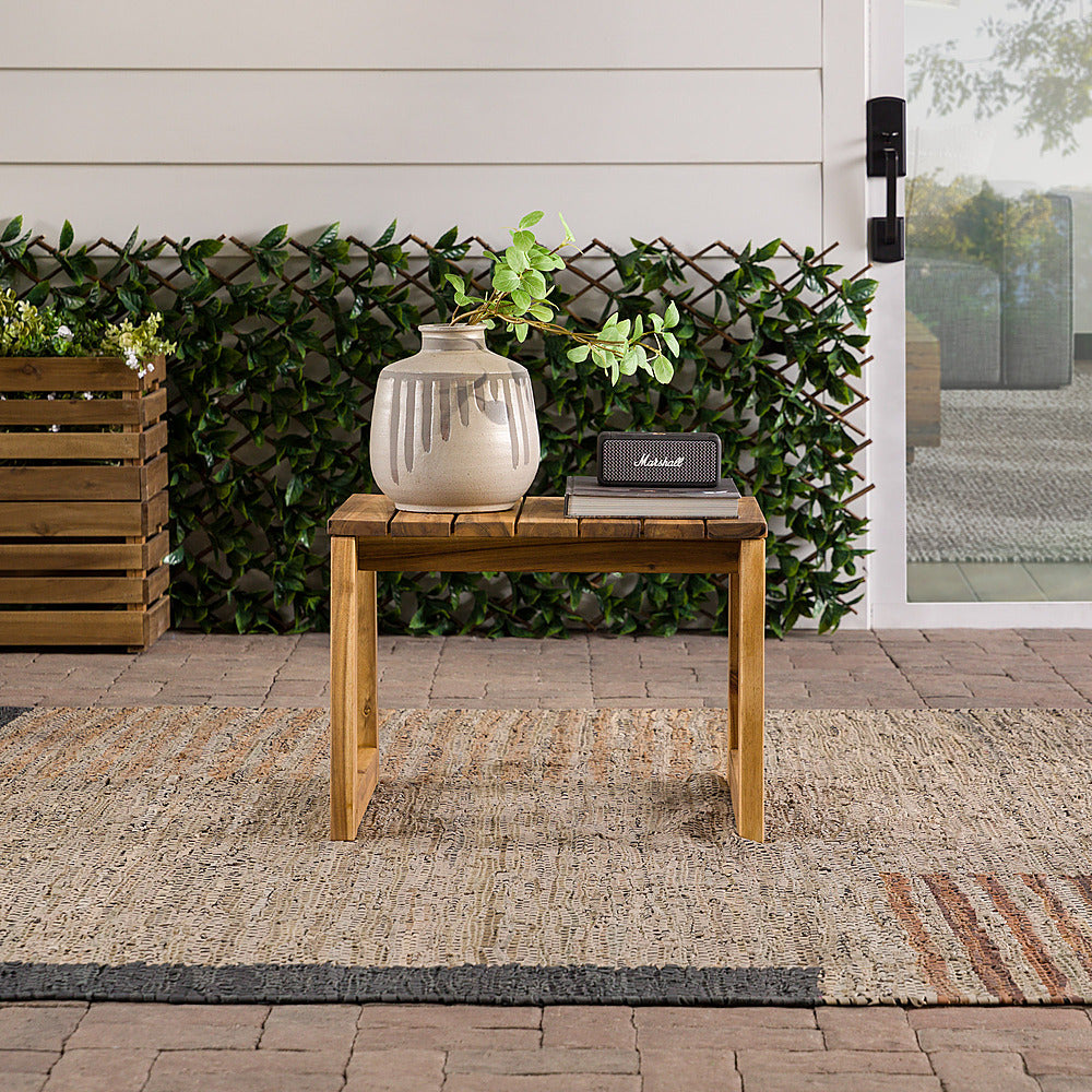 Walker Edison - Modern Solid Wood Outdoor Side Table - Natural_5