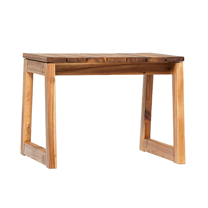 Walker Edison - Modern Solid Wood Outdoor Side Table - Natural_2