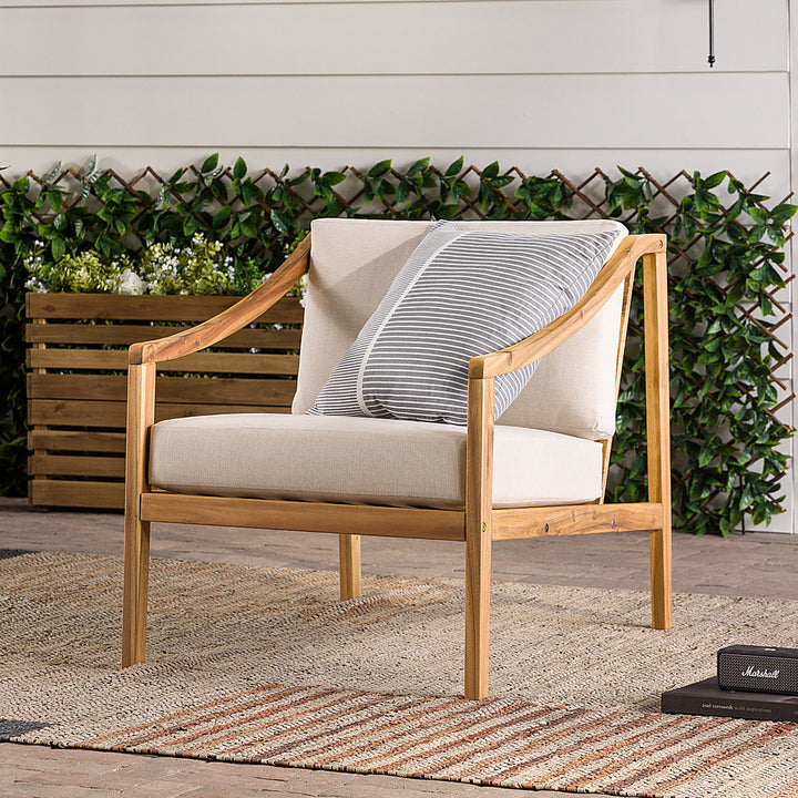 Walker Edison - Modern Solid Wood Outdoor Club Chair - Natural_9