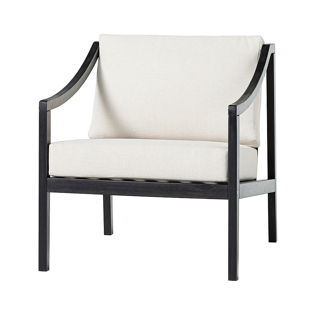 Walker Edison - Modern Solid Wood Outdoor Club Chair - Black Wash_1