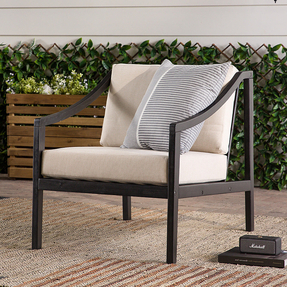 Walker Edison - Modern Solid Wood Outdoor Club Chair - Black Wash_8
