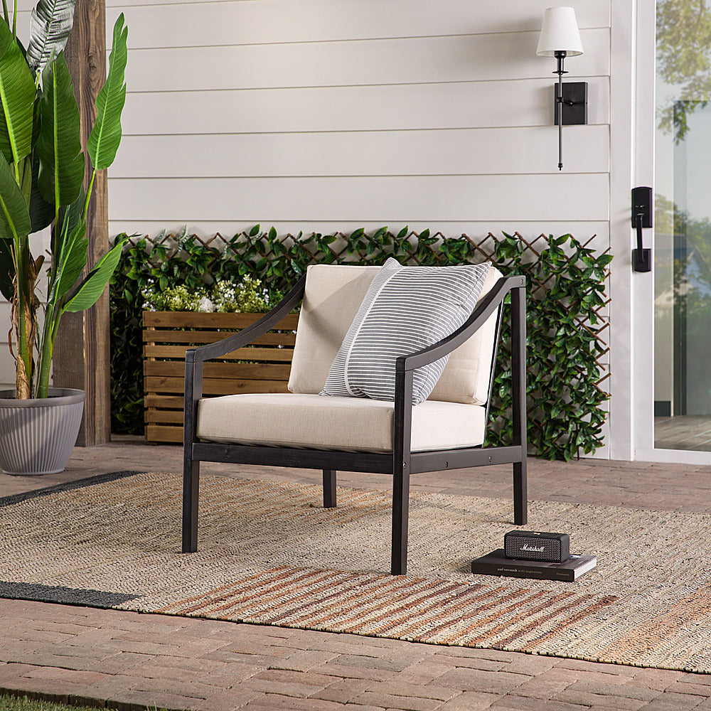 Walker Edison - Modern Solid Wood Outdoor Club Chair - Black Wash_5
