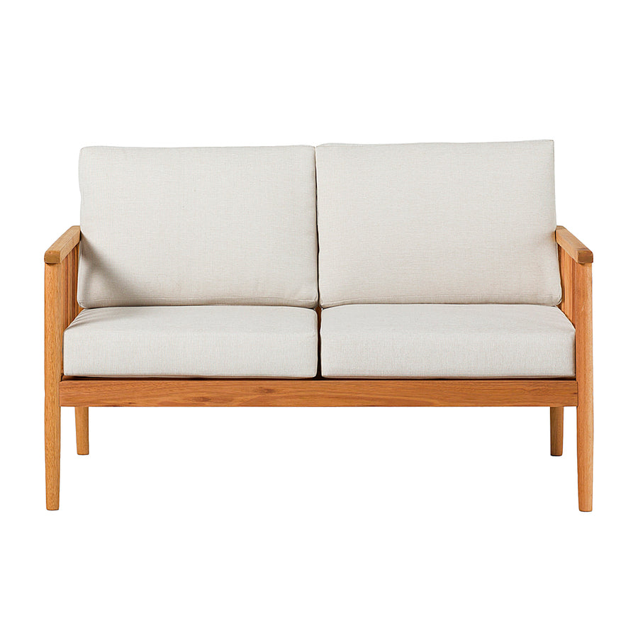 Walker Edison - Modern Solid Wood Spindle-Style Outdoor Loveseat - Natural_0