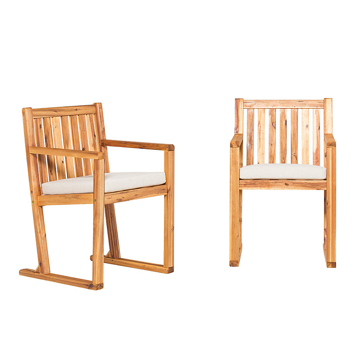 Walker Edison - Modern Solid Wood 2-Piece Slatted Outdoor Dining Chair Set - Natural_2