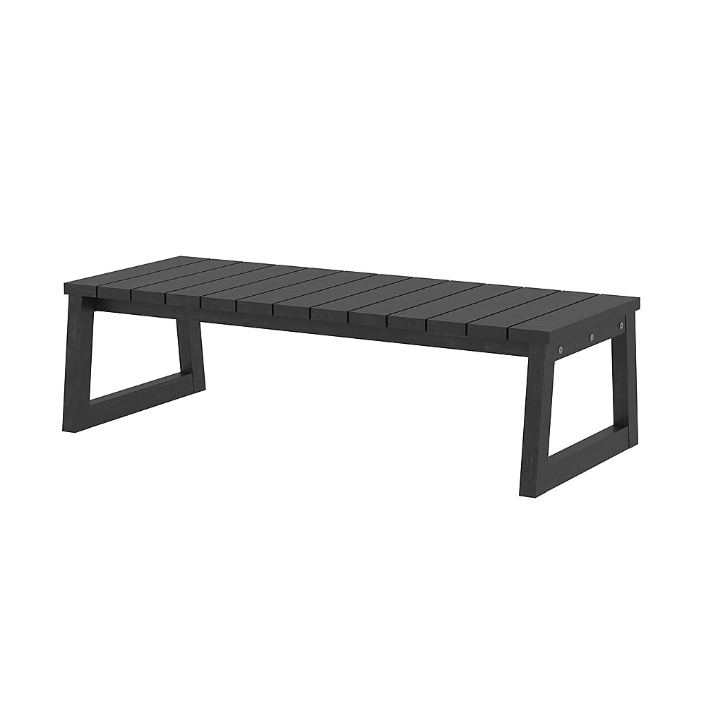 Walker Edison - Modern Solid Wood Outdoor Coffee Table - Black Wash_1