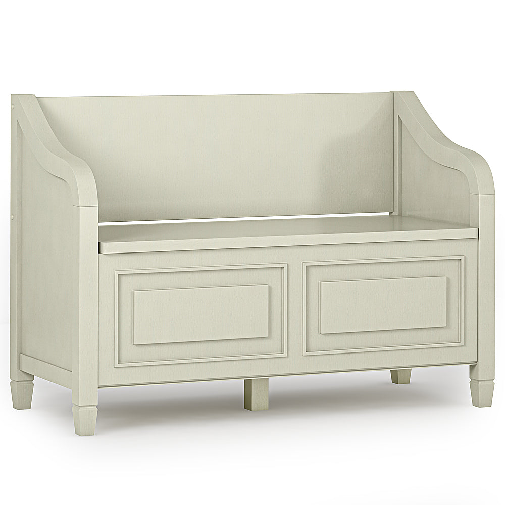 Simpli Home - Connaught Entryway Storage Bench - Antique White_0