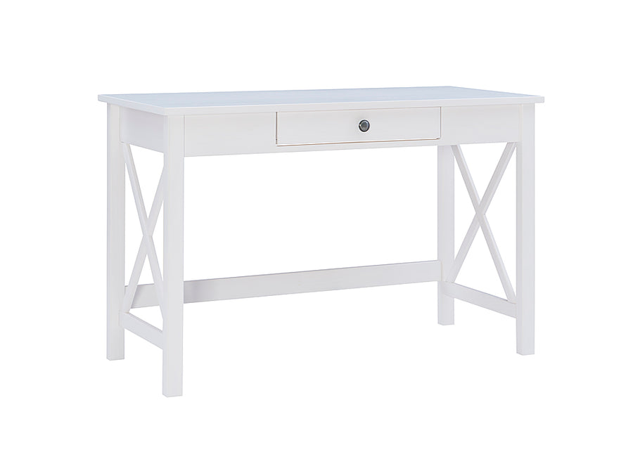 Linon Home Décor - Delevan Solid Wood Laptop Desk With Drawer - Antique White_0