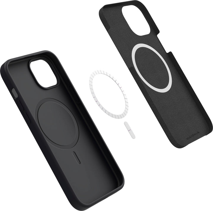Insignia™ - Silicone Case with MagSafe for iPhone 15 - Black_6