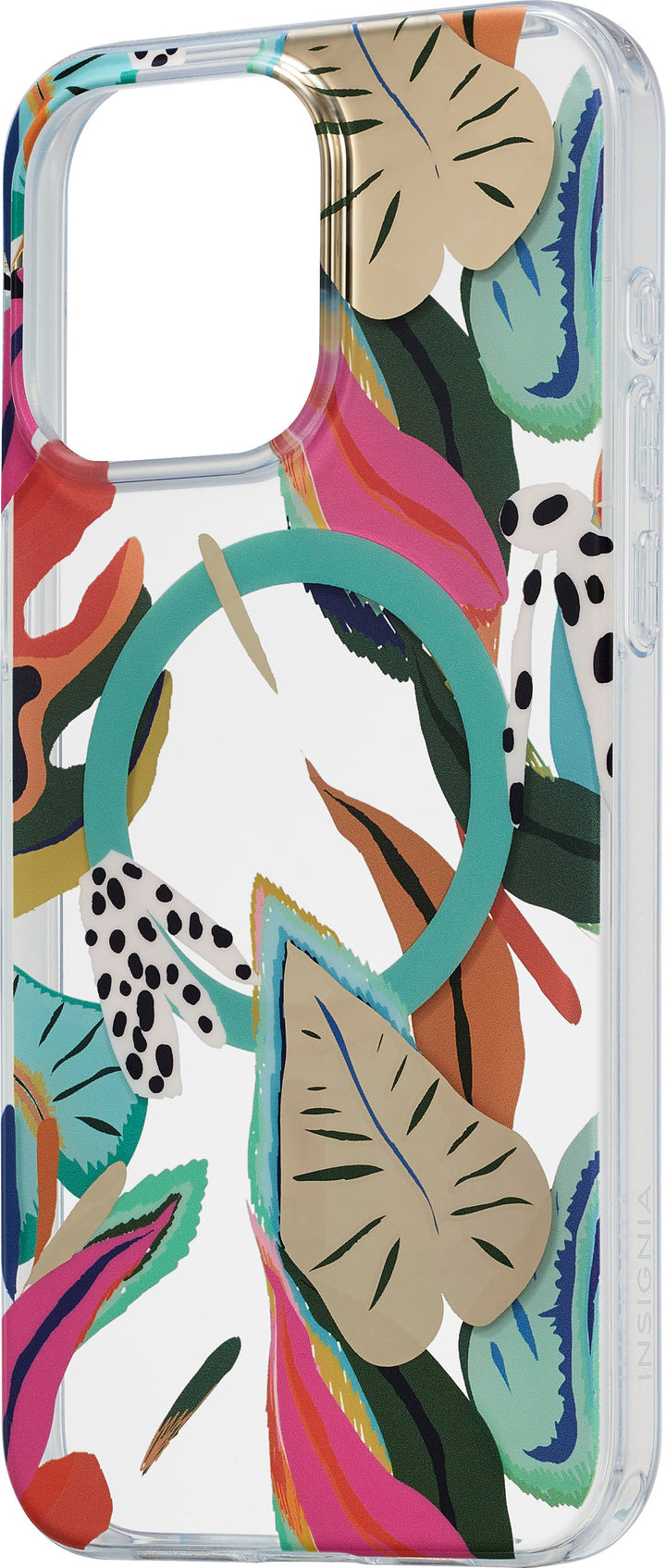 Insignia™ - Hard-Shell Case with MagSafe for iPhone 15 Pro Max - Tropical Leaves Pattern_4