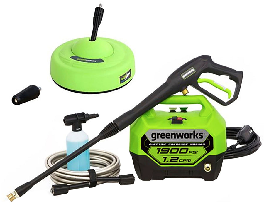 Greenworks - 1900 PSI 1.2 GPM Electric Pressure Washer Combo Kit - Green_0