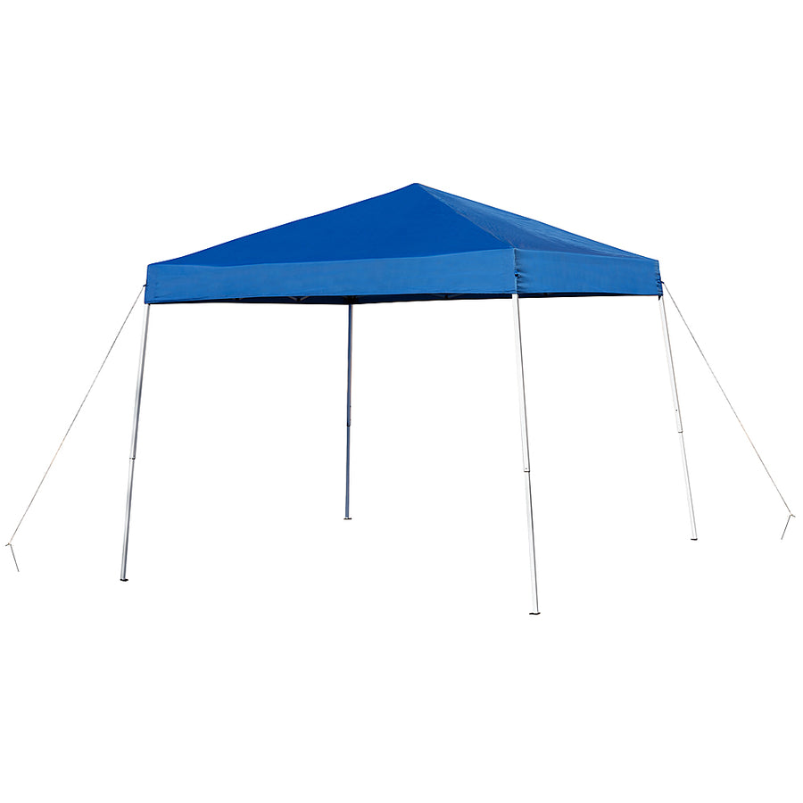 Flash Furniture - Harris 8'x8' Blue Weather Resistant Easy Pop Up Slanted Leg Canopy Tent with Carry Bag - Blue_0