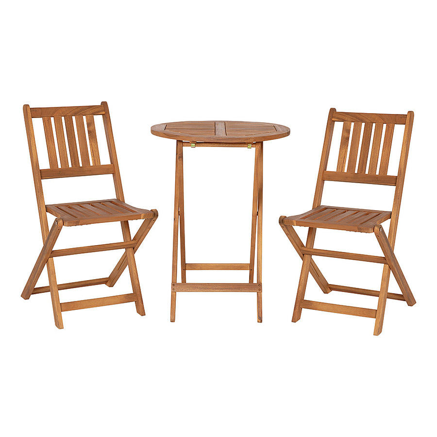 Flash Furniture - Martindale Indoor/Outdoor Acacia Wood Folding Table and 2 Chair Bistro Set in - Natural_0