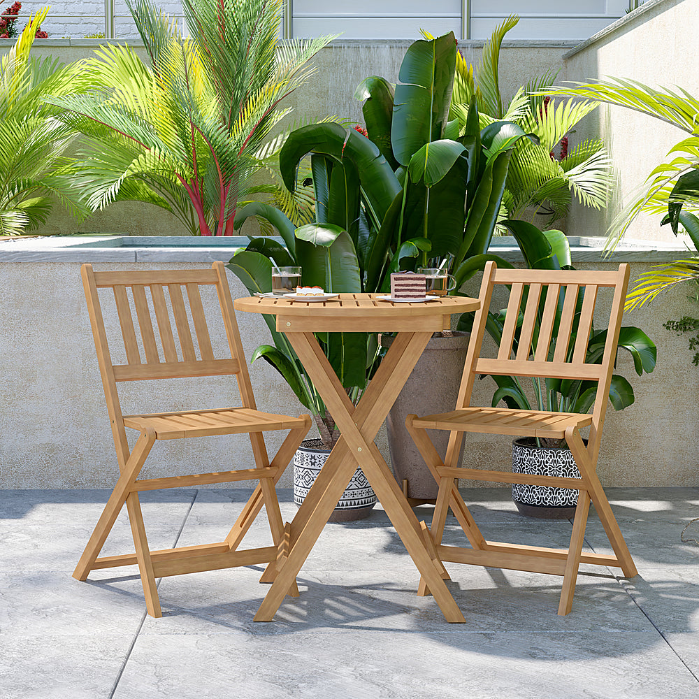 Flash Furniture - Martindale Indoor/Outdoor Acacia Wood Folding Table and 2 Chair Bistro Set in - Natural_11