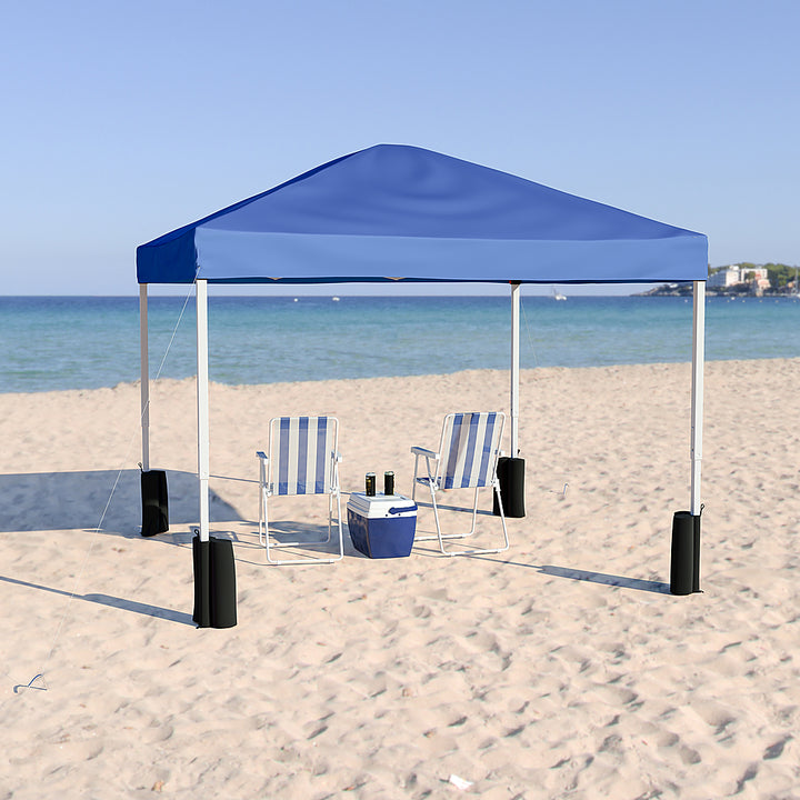 Flash Furniture - Harris 10'x10' Blue Pop Up Straight Leg Canopy Tent With Sandbags and Wheeled Case - Blue_6
