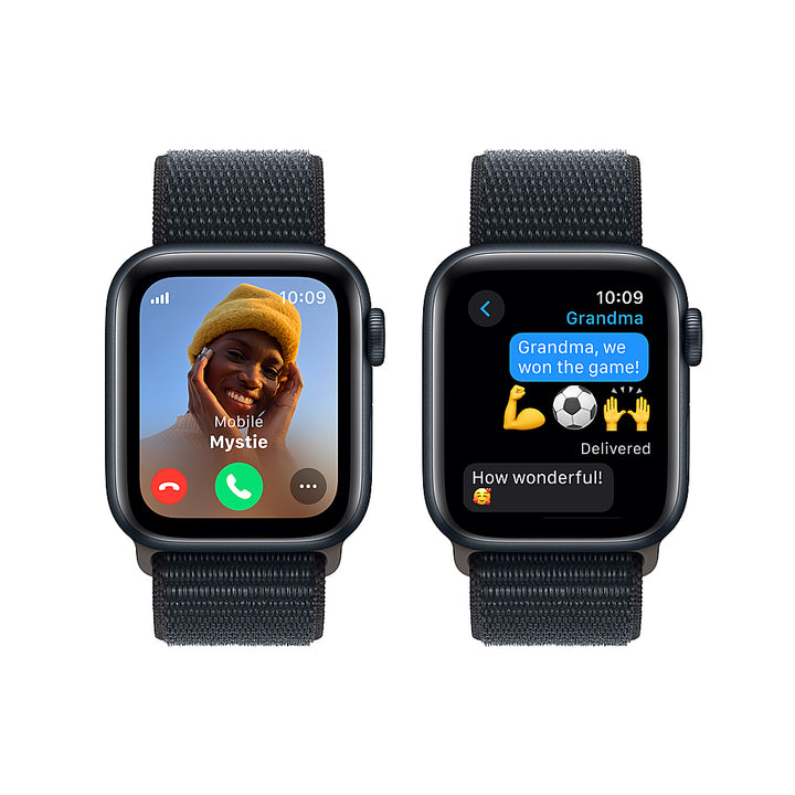 Apple Watch SE (GPS + Cellular) 40mm Midnight Aluminum Case with Midnight Sport Loop - Midnight (AT&T)_4