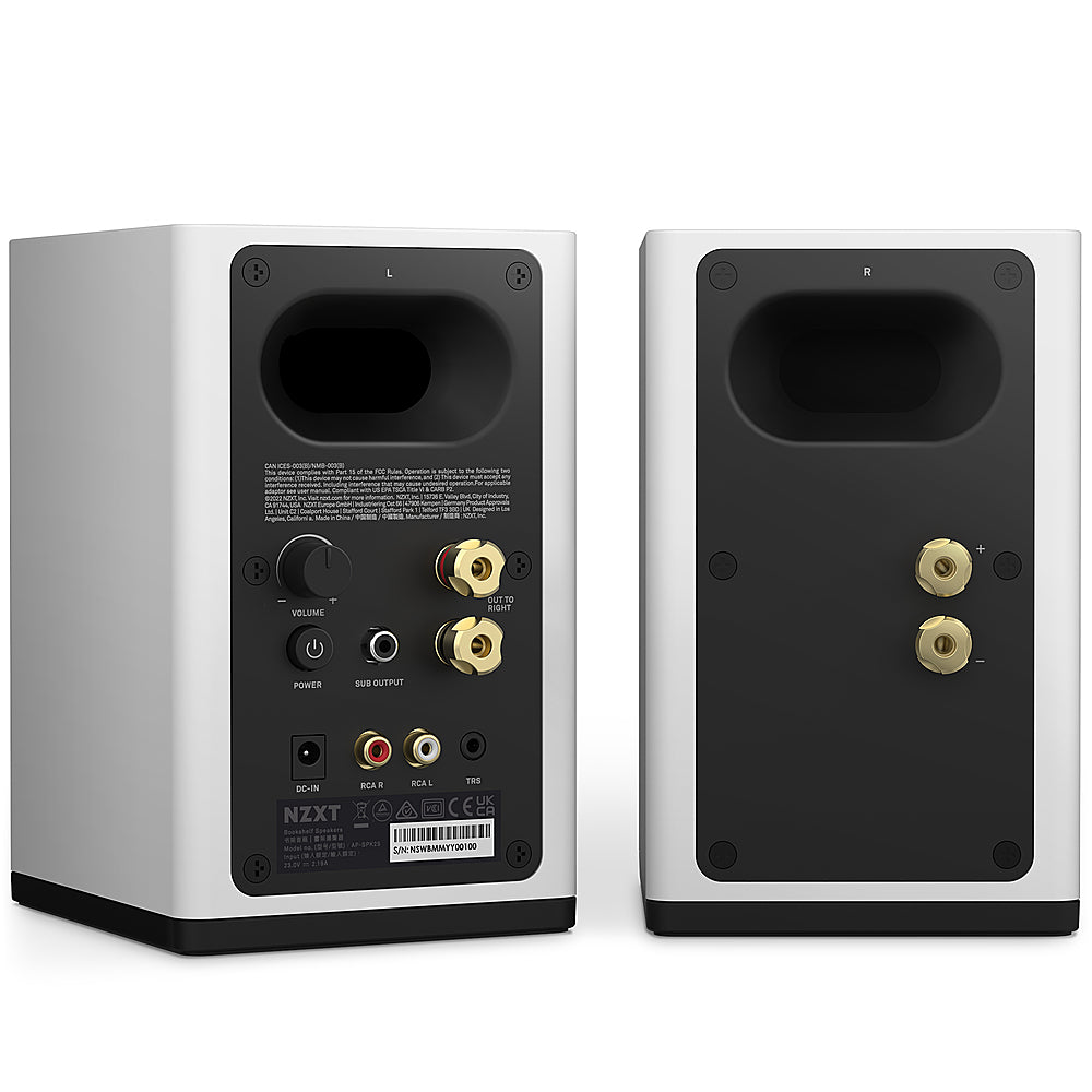 NZXT - Relay Dual Channel Desktop Speakers (2-Piece) - White_1