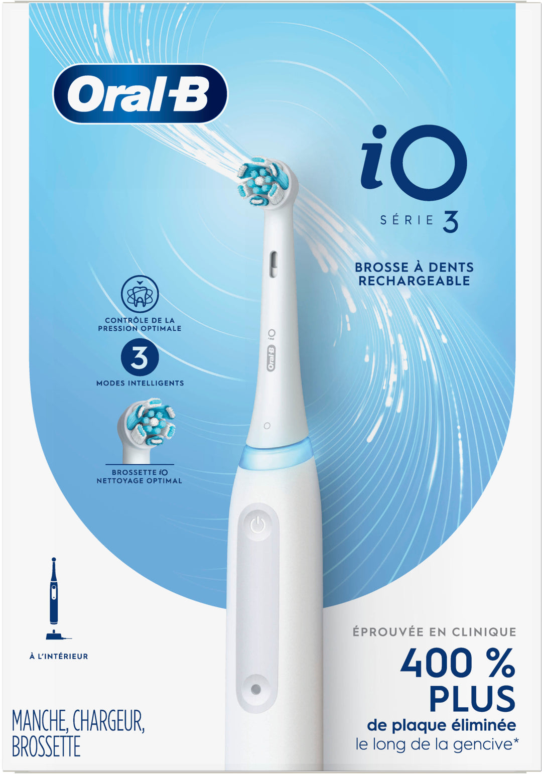 Oral-B - iO Series 3 Electric Toothbrush with (1) Brush Head, Rechargeable, White - White_3